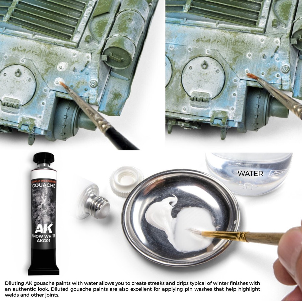 AK Interactive: GOUACHE Sets - Weathering | Nature Effects - 6-Pack Paint Set