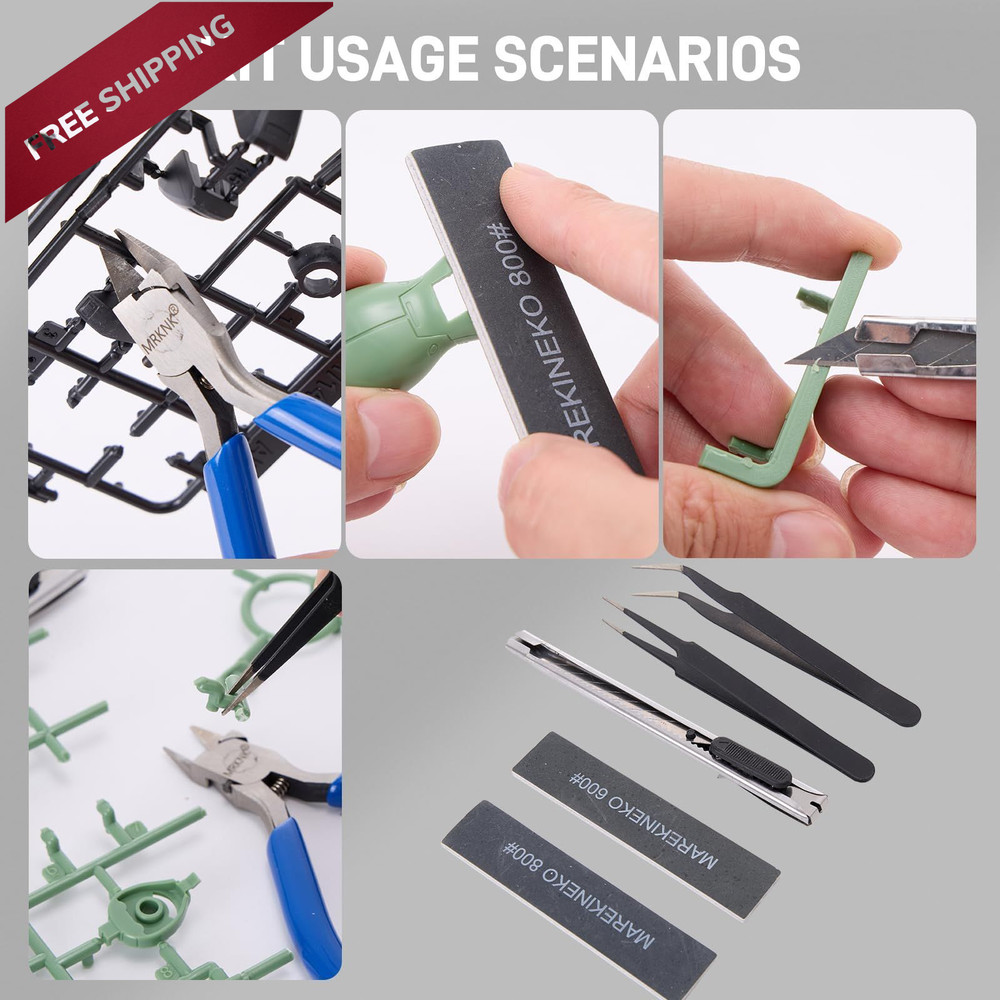 Model Building Tools Kit – 6-Piece with 4.3inch Precision Nipper, Bule