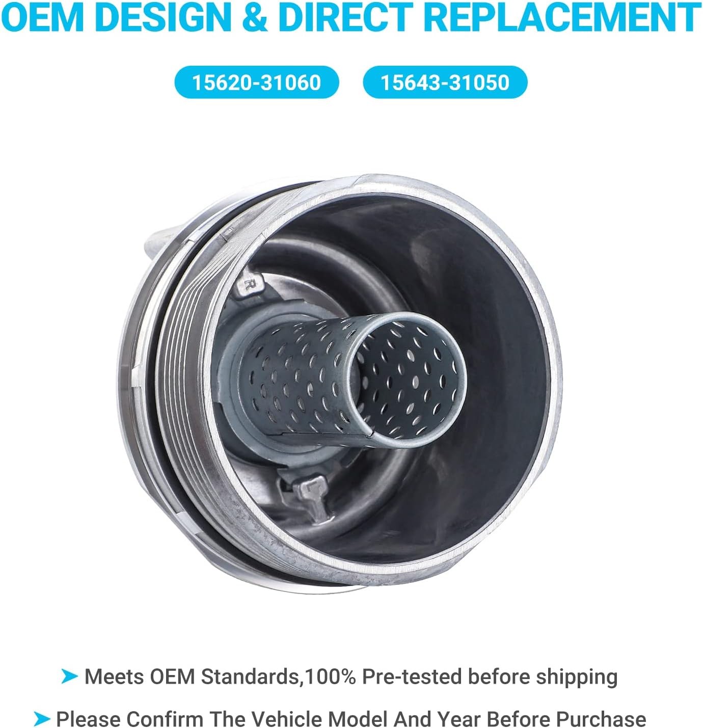 Oil Filter Housing Cap Assembly 15620-31060 1pack oil filter cap, natural