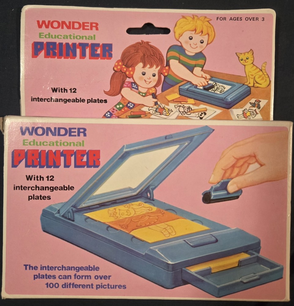 Vintage Wonder Educational Printer With 12 Interchangeable Plates #7338