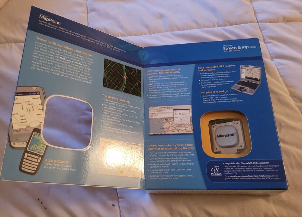 222 Microsoft Streets & Trips 2006 w/GPS Locator Navigation Software for PC New