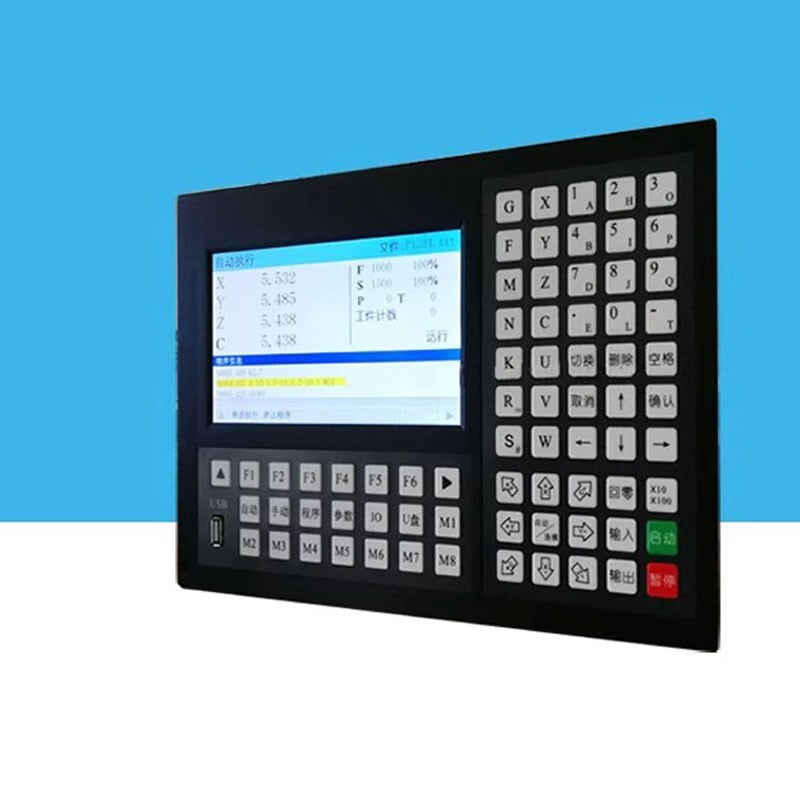 M2P-4100 4-Axis CNC Motion Controller G-Code Programming LCD 7" Support USB In