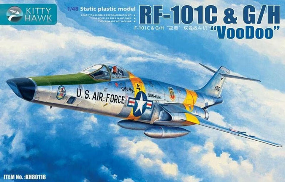 1/48 Kitty Hawk RF-101 C G/H Voodoo Plastic Model Kit