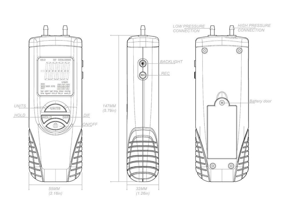 Multi-Application Digital Manometer, Easy Operation
