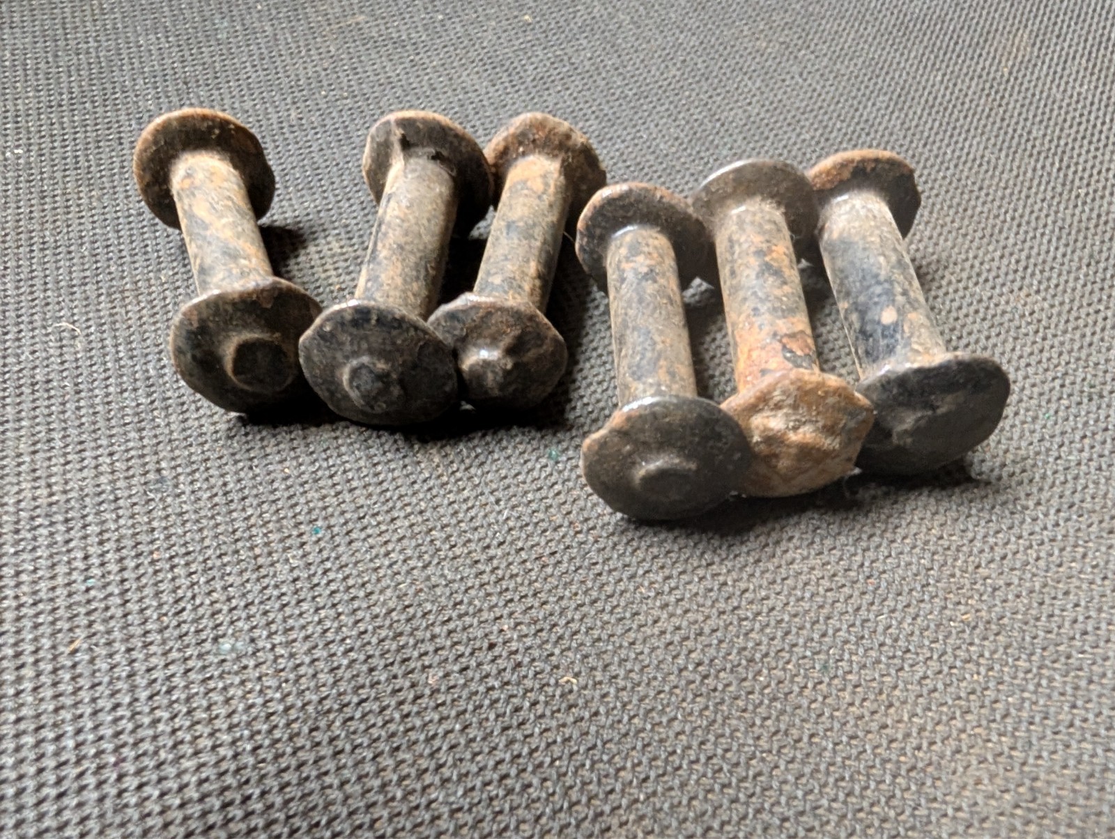 Lot Of 6 Original U.S. Army,Cavalry Black Japanned Iron Horse Halter Bolts