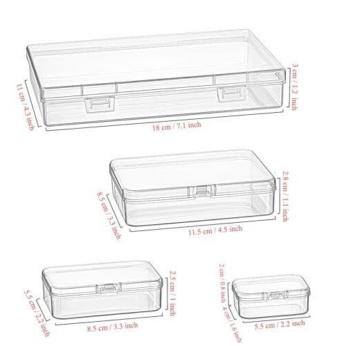 24-Piece Clear Plastic Storage Box Set - Mini Rectangular Organizer with Hinged