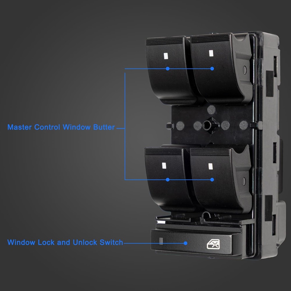 Aoerzn Premium Driver Side Power Master Window Switch, Fits for Chevy Black