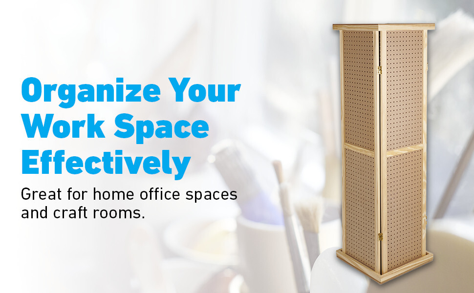 Pegboard Tower Display 4 Sided Spinner Top Base Hinged Rotating Peg Board 5' H