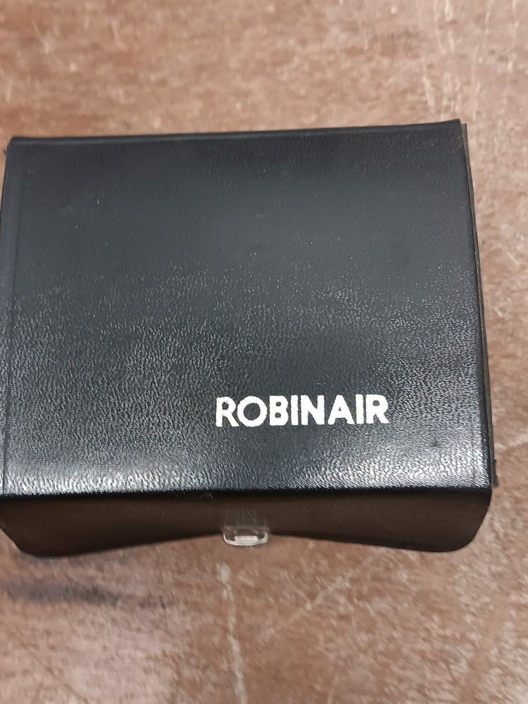 Vintage Robinair Temperature Gauge & Leather Storage Box