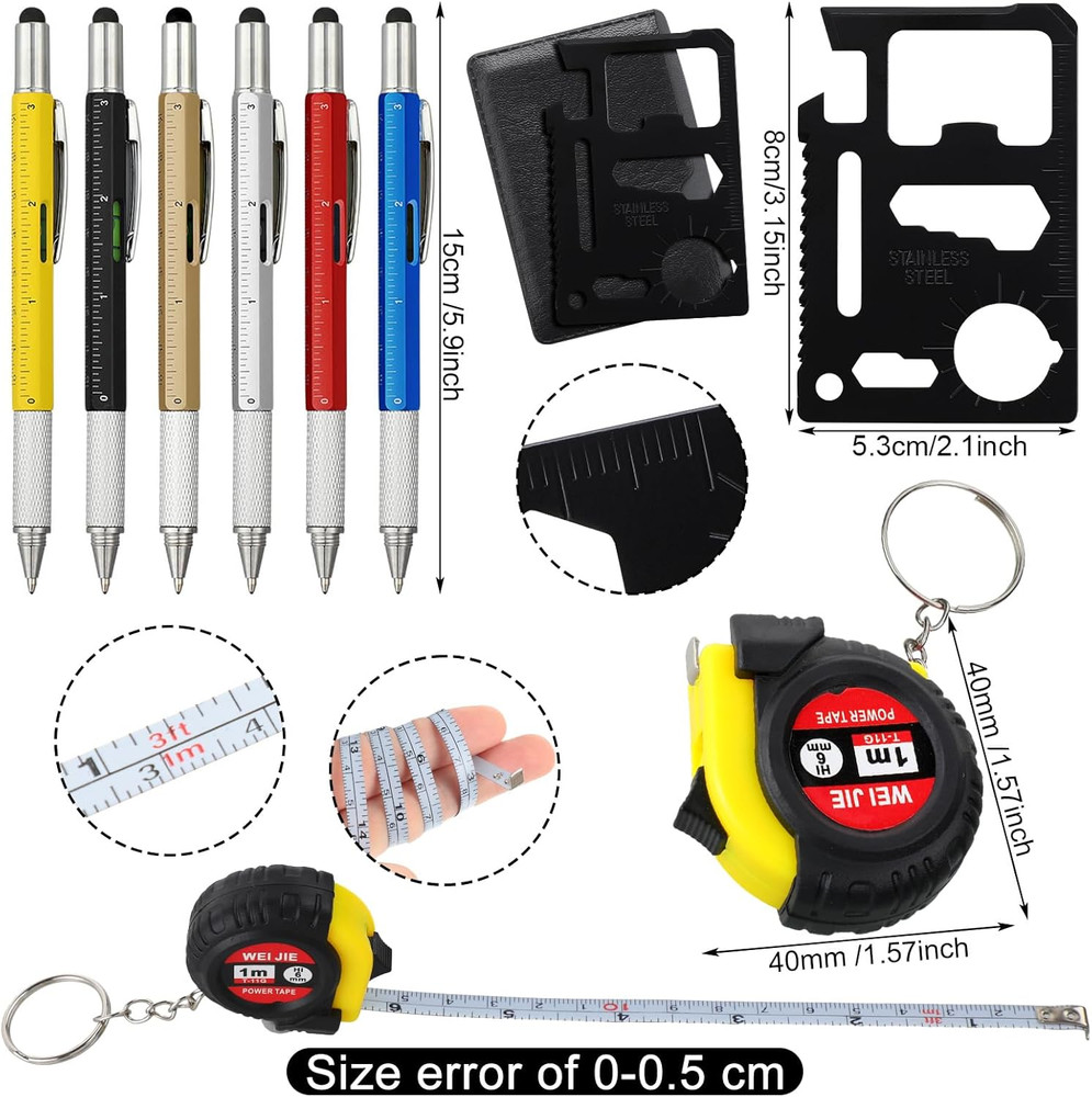 108 Pcs Mini Multitool Set - Tape Measure, Screwdriver, Keychains & More