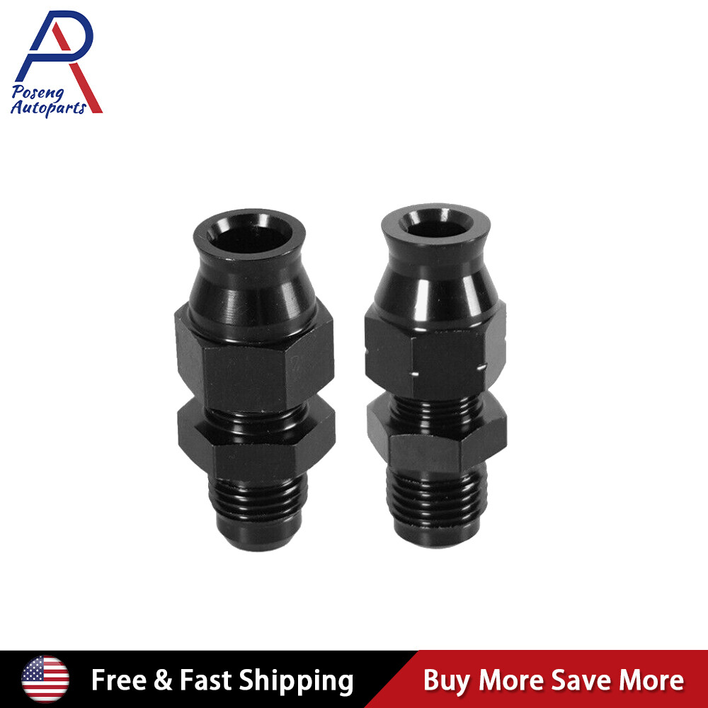 2pcs 6AN Male to 3/8"& 5/16" Hardline Tube Fuel Line Fitting Compression Adapter