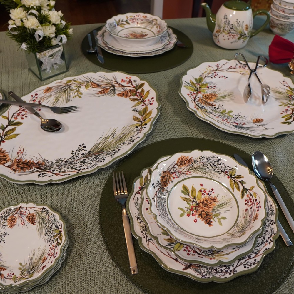 Certified International Winter Forest 12 Pc Dinnerware Set, Multicolor