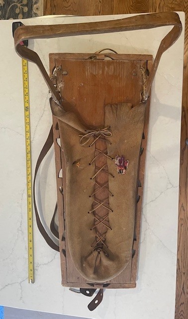 native american indian cradle board, late 19th early 20th c. Chippewa , Ottawa