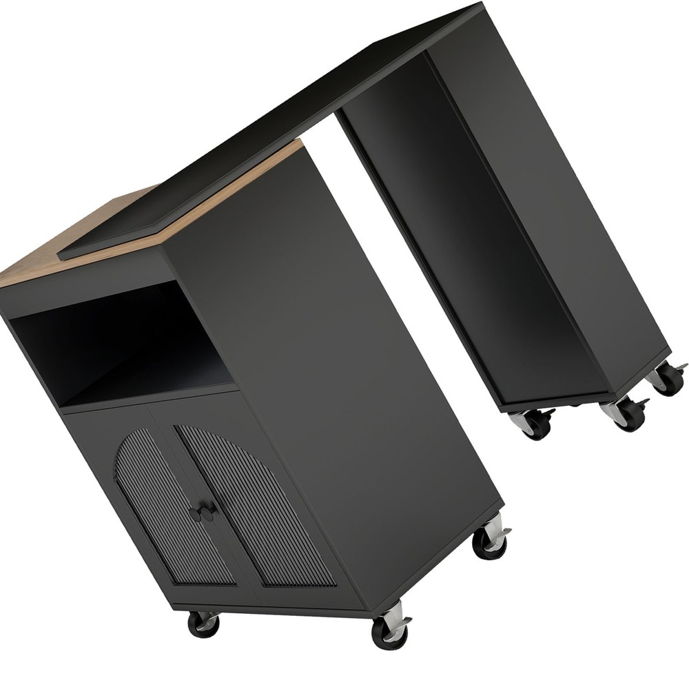 Modern Kitchen Island With Storage Rolling Cart