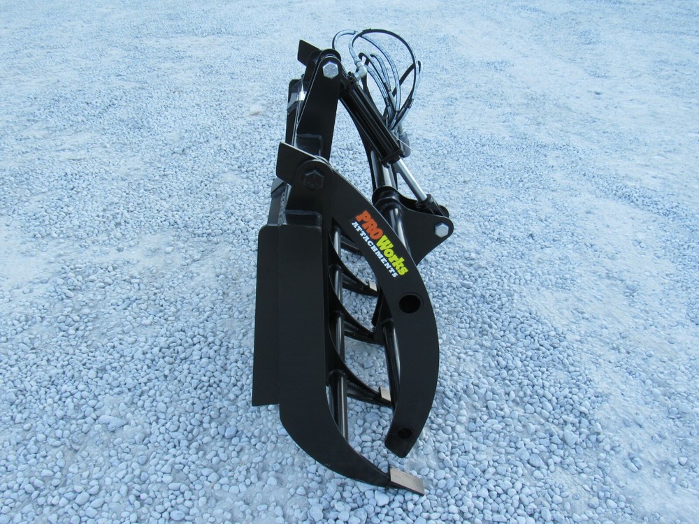 48" Compact Tractor Root Rake Clam Grapple Attachment Skid Steer Quick Attach
