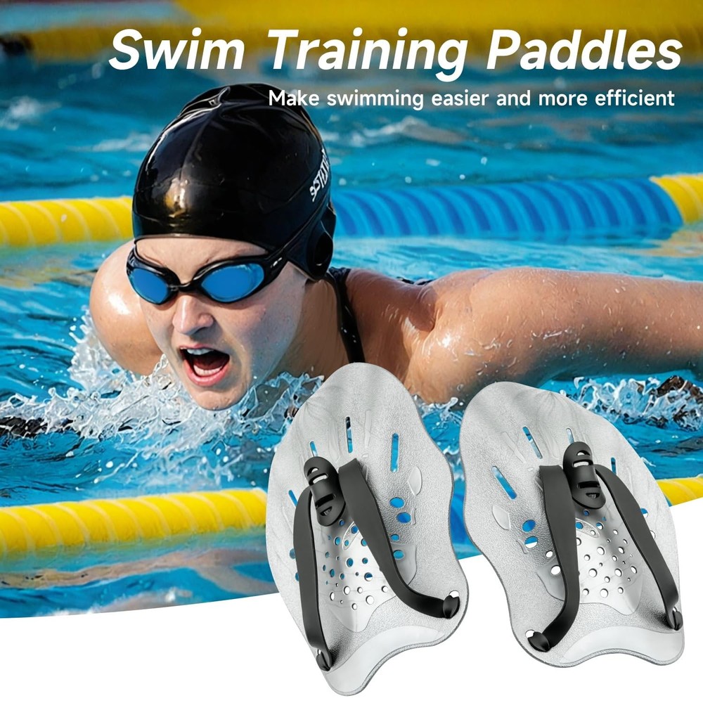 Contour Swim Paddles Hand, Training Hand with Medium, Grey