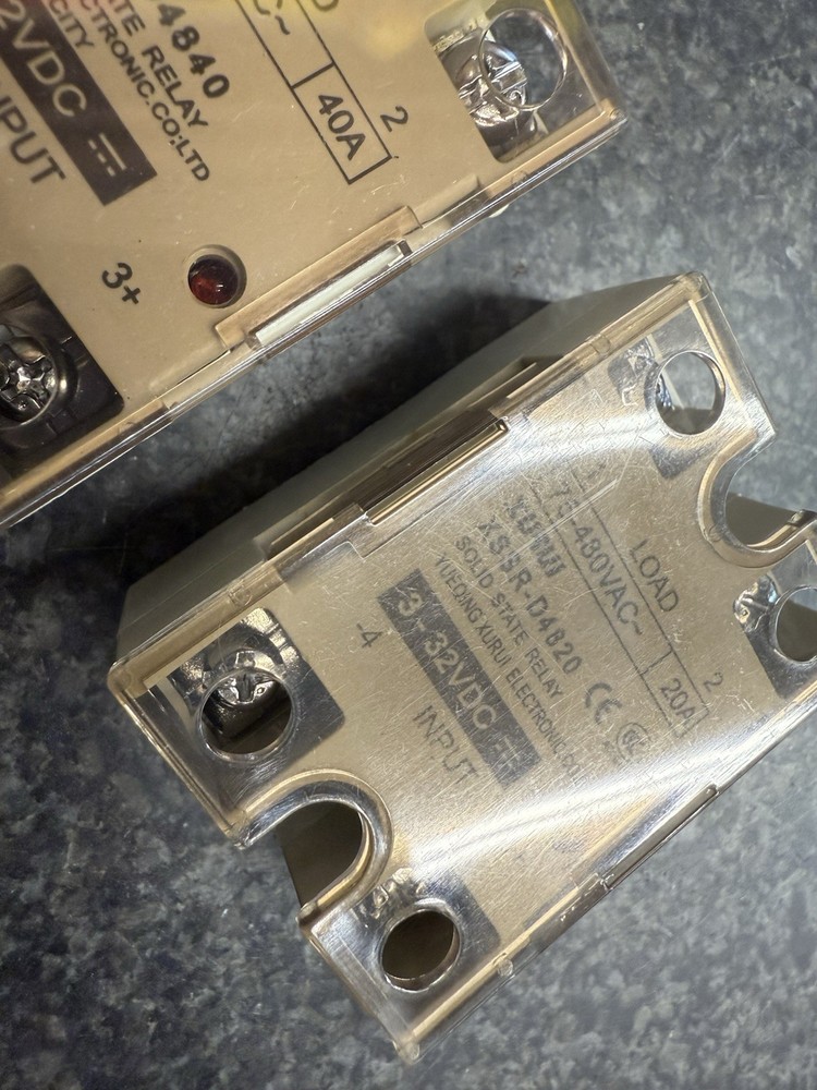 XSSR-DA4840 Solid State Relay 40A Load 75-480 VAC Control 3-32 VDC & DA4820 20A