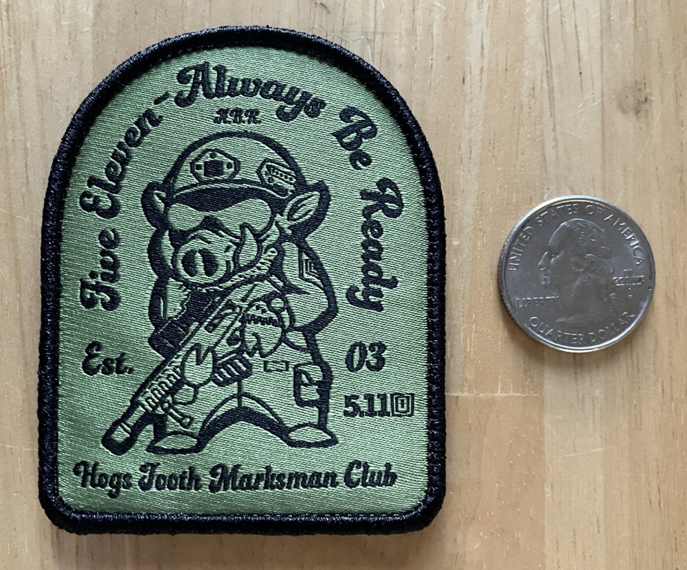 5.11 Tactical "Hog Hunter Marksman Club" Morale Patch with Hook & Loop Backing