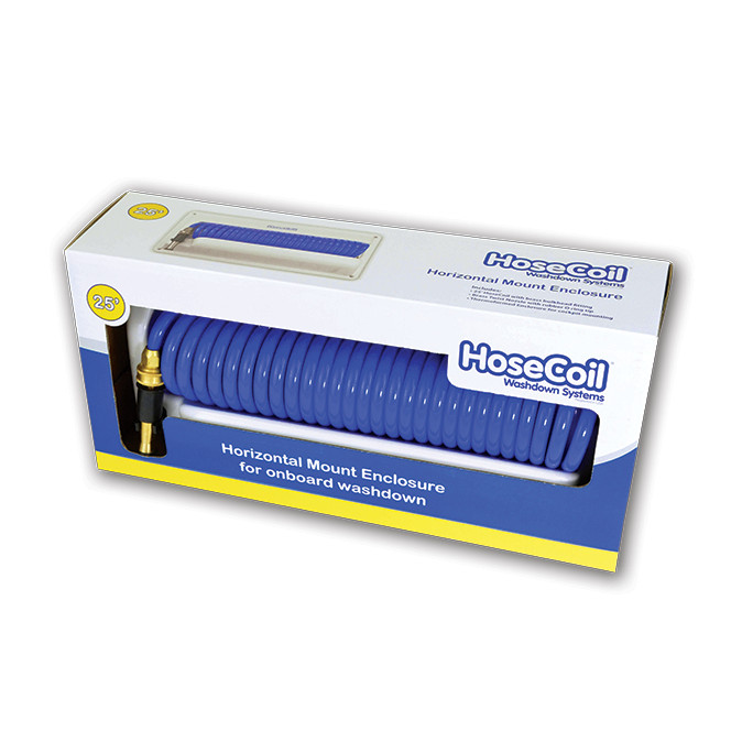 HOSECOIL HORIZONTAL MOUNT W/ 25' COILED HOSE- HC25H2
