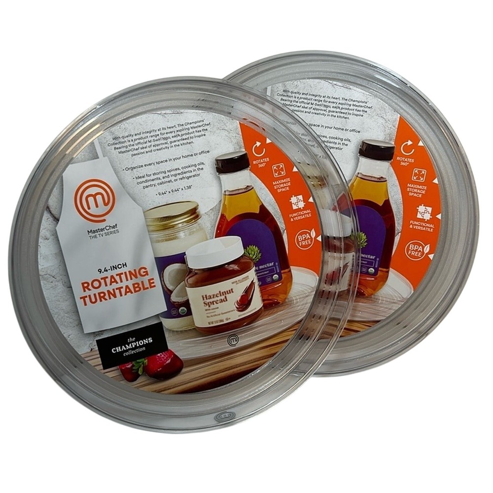 MasterChef Round Plastic Clear  Turntable Food Storage Container for Kitchen