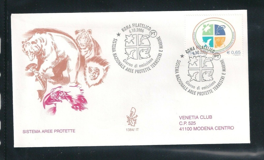 ITALY ENVELOPE FDC VENETO 2006 SYSTEM PROTECTED AREAS 1384 IT
