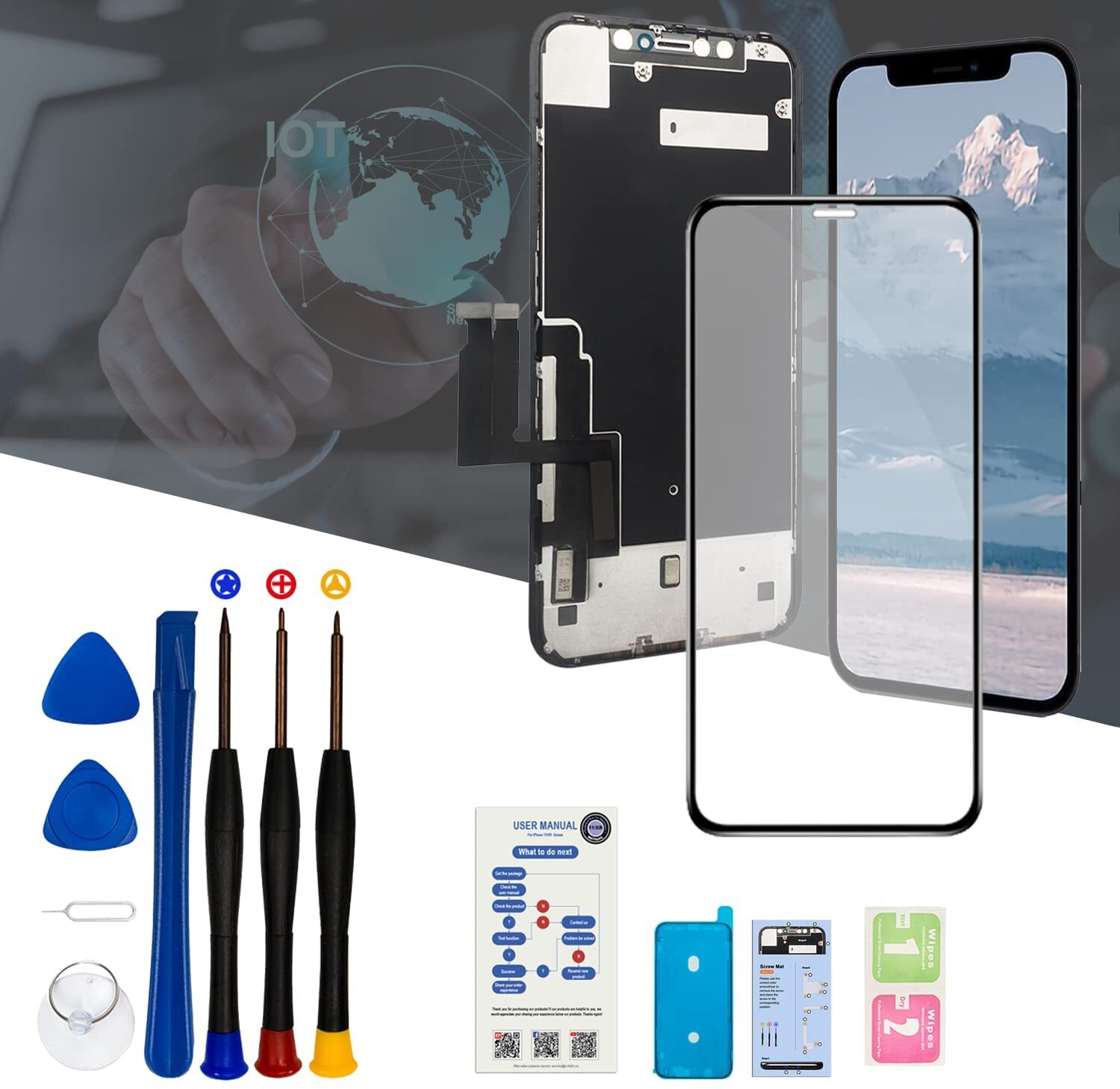 For iPhone XR LCD Display Touch Screen Replacement Digitizer Assembly A+ Quality
