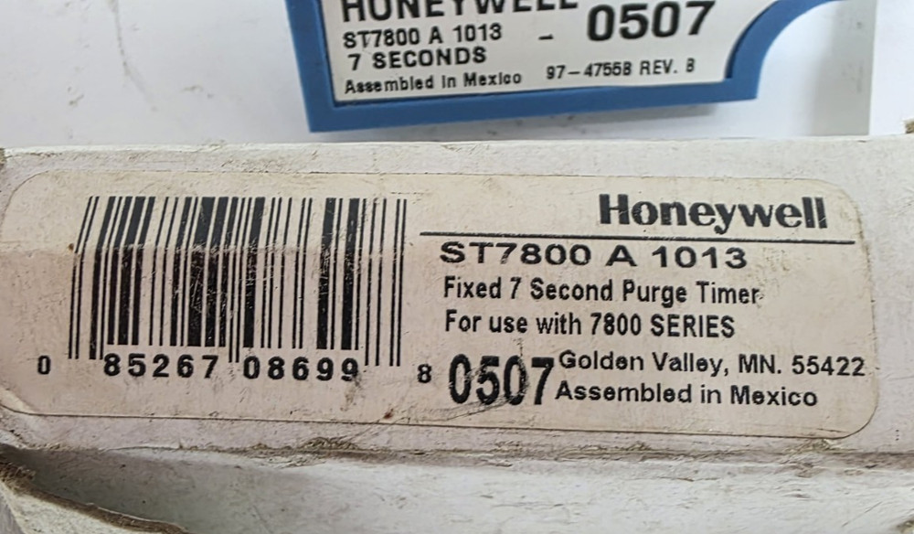 Honeywell ST7800 A 1013 7sec Purge Timer