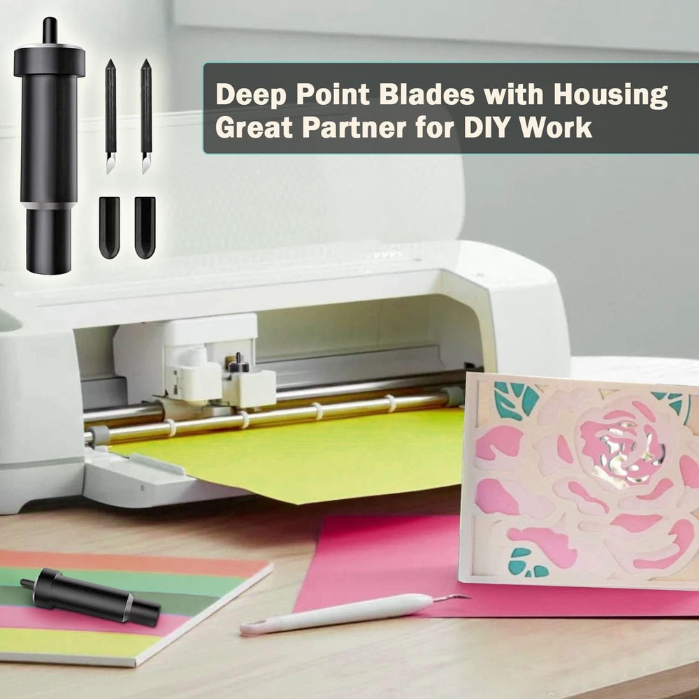 Deep Cut Blade and Housing Compatible with Cricut Maker, Replacement Deep Point