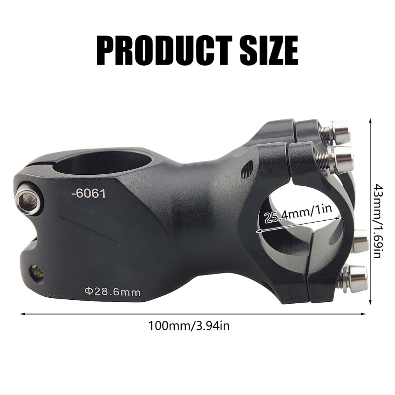 Ergonomic Aluminum Cycling Stem Compatibility With Multiple Bike Frame Types