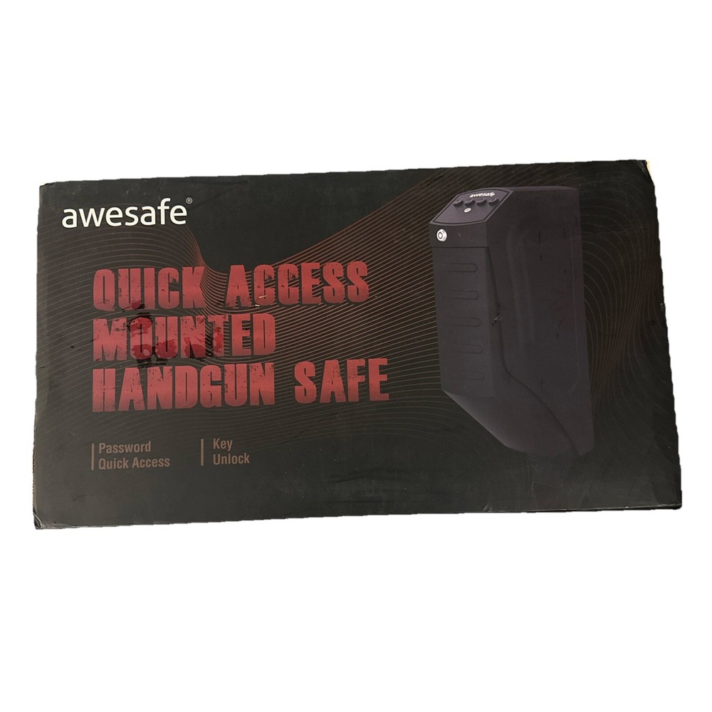awesafe Quick Access Mounted Handgun Safe With Keys Drop down Keypad Lock