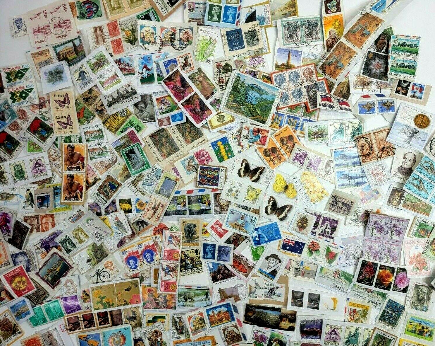 QUARTER POUND of FOREIGN Stamp KILOWARE Mix ON Paper