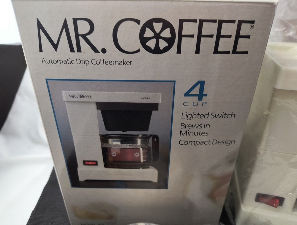 Mr. Coffee Brewer 4 Cup Automatic Drip JR-4 Coffee Maker Machine Classic White