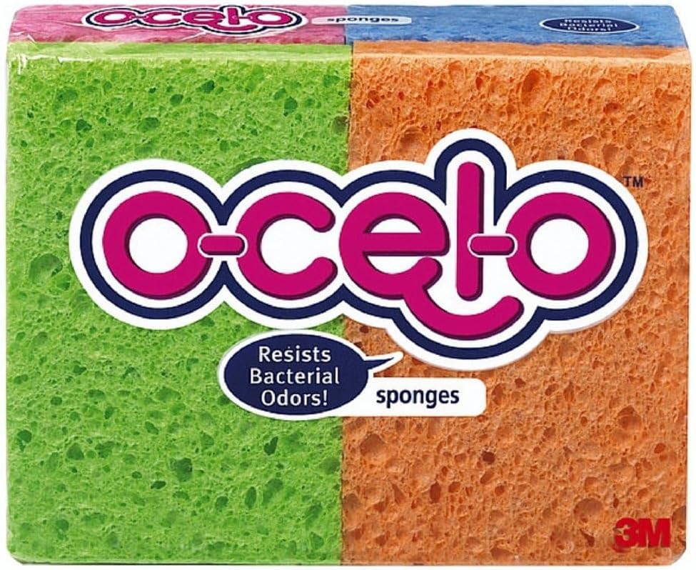 O-Cel-O Cellulose Spons, Assorted Colors 4 ea