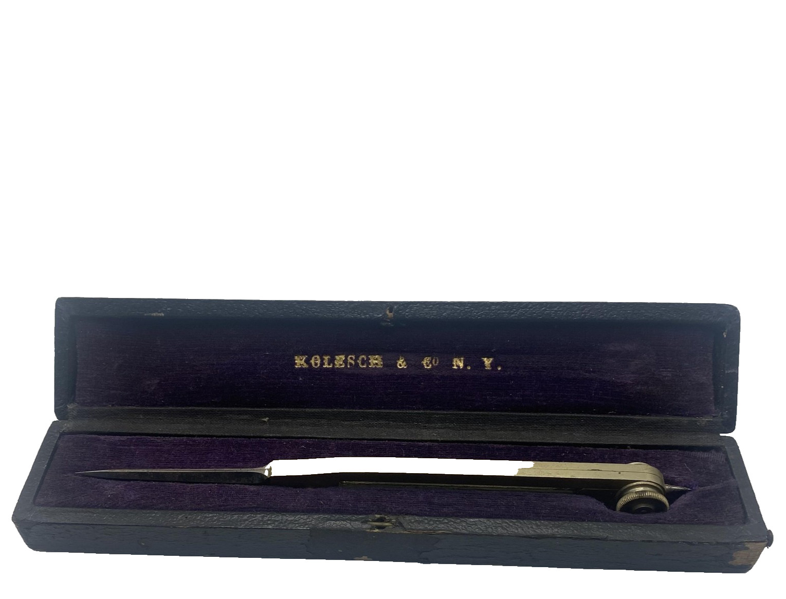 Vintage Kolesch & Co NY Brass Proportional Divider Drafting Tool Original Box