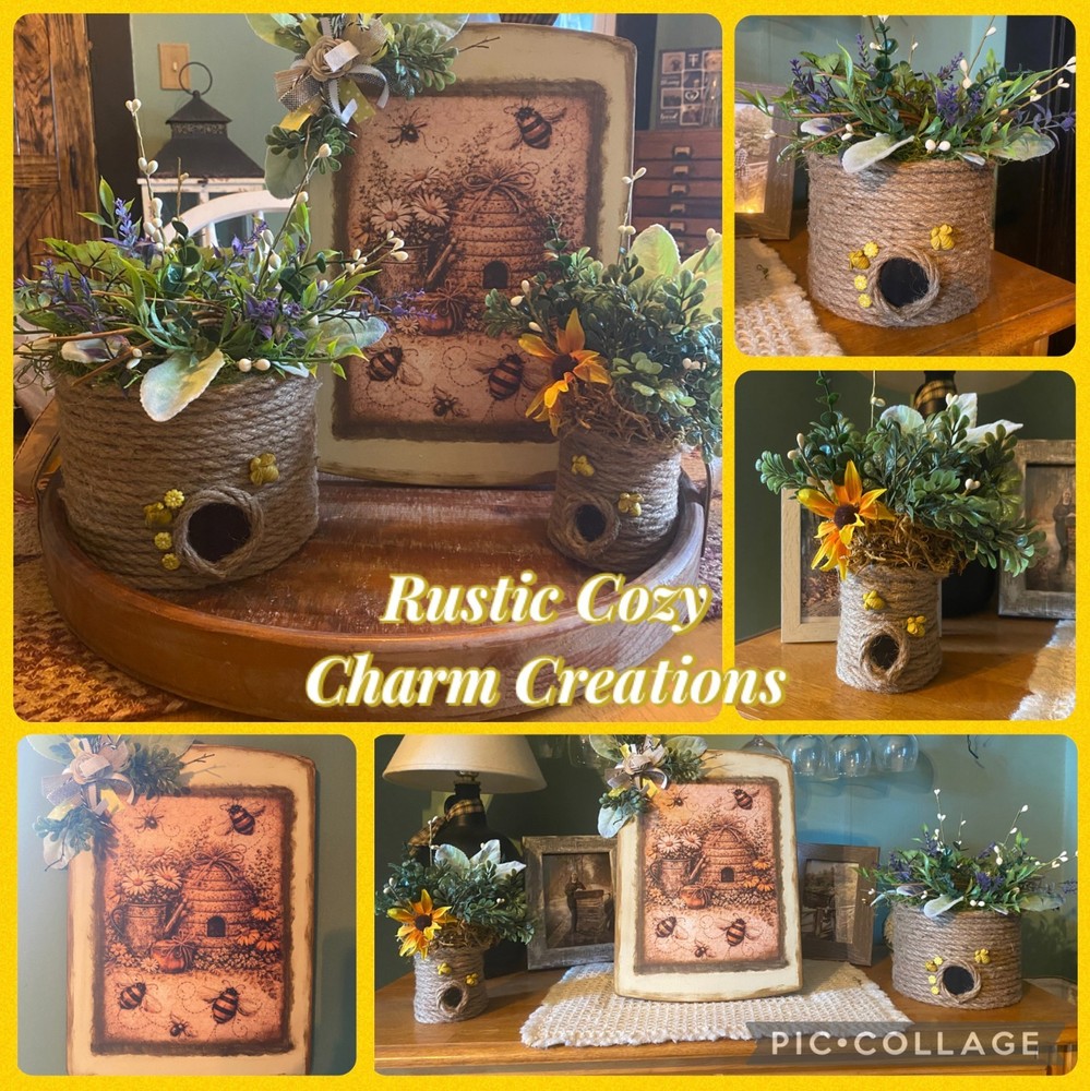 handmade home decor bee hive large