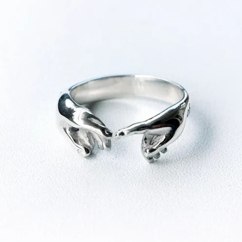 From Dust Of Earth Ring, Stackable Ring Cherry Blossom Sterling Silver  Ring