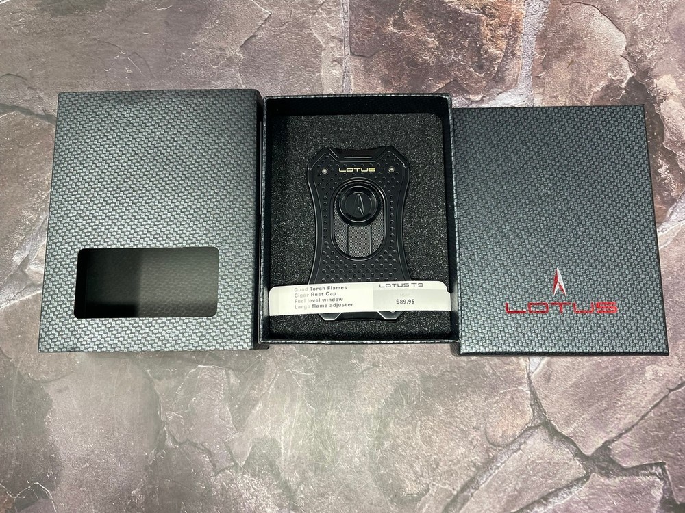Lotus Emperor Quad Torch Lighter - Black