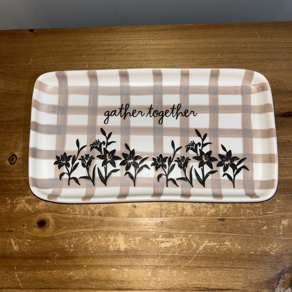 Rae Dunn Gather Together Ceramic Tray Plate