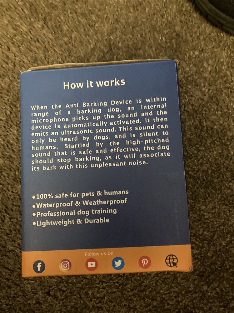 OUTDOOR BARK CONTROL Ultrasonic correction deterrent device