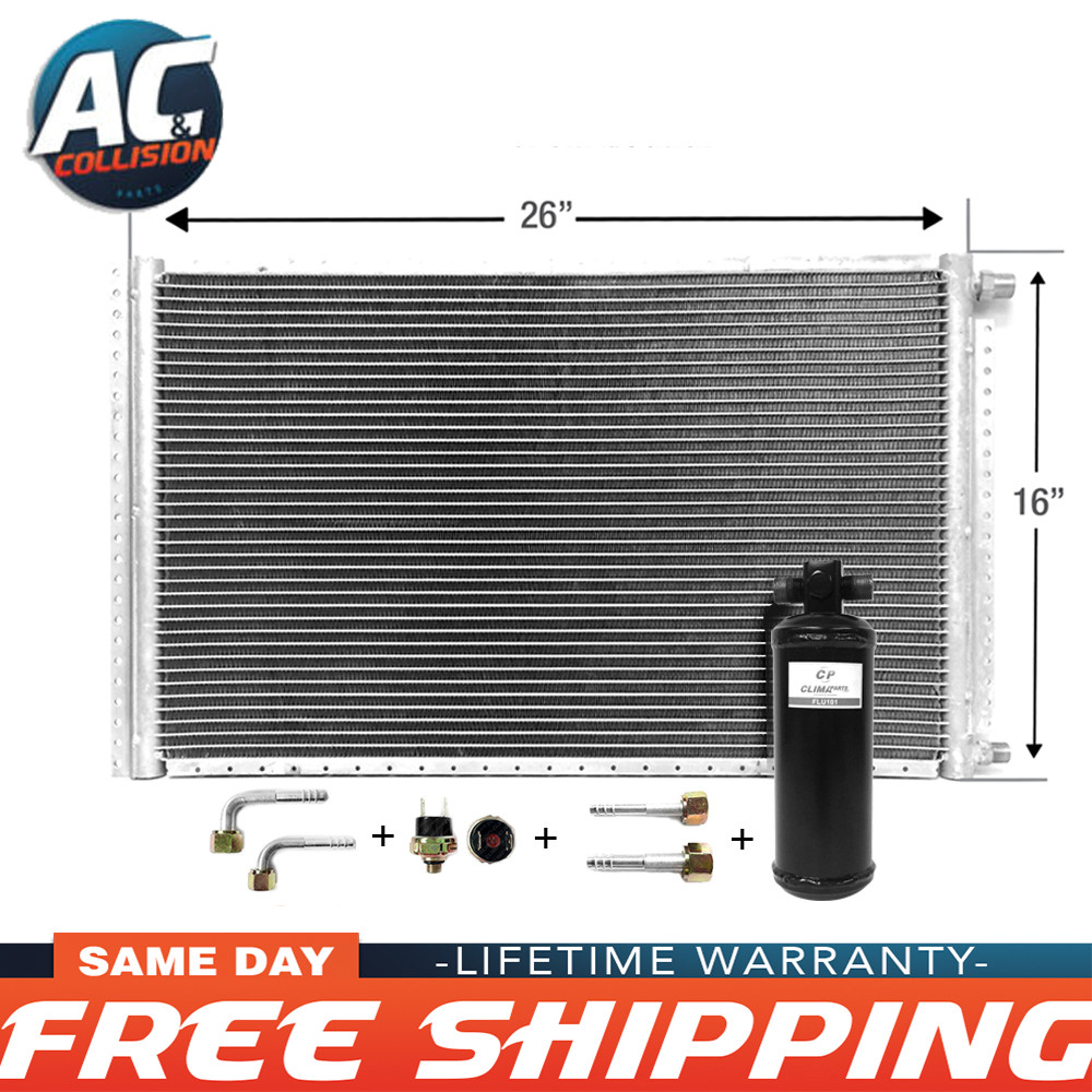 Universal Condenser Parallel Flow Kit 16 x 26 with Receiver Drier A/C AC