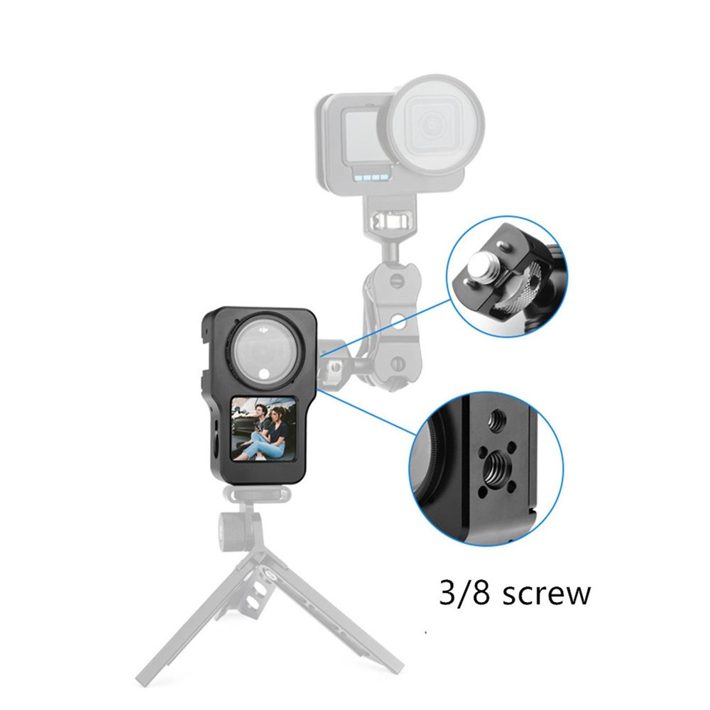 Camera Protective Frame Cover+UV Filter+Lens Cover+Adapter For DJI Action 2 dd