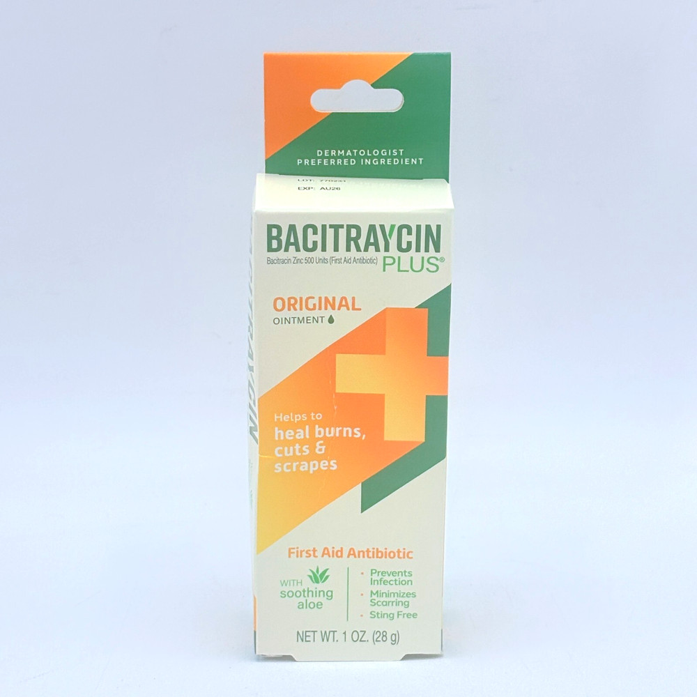 Bacitraycin Plus First Aid Antibiotic, Original, with Moisturizing Aloe, 1 oz.