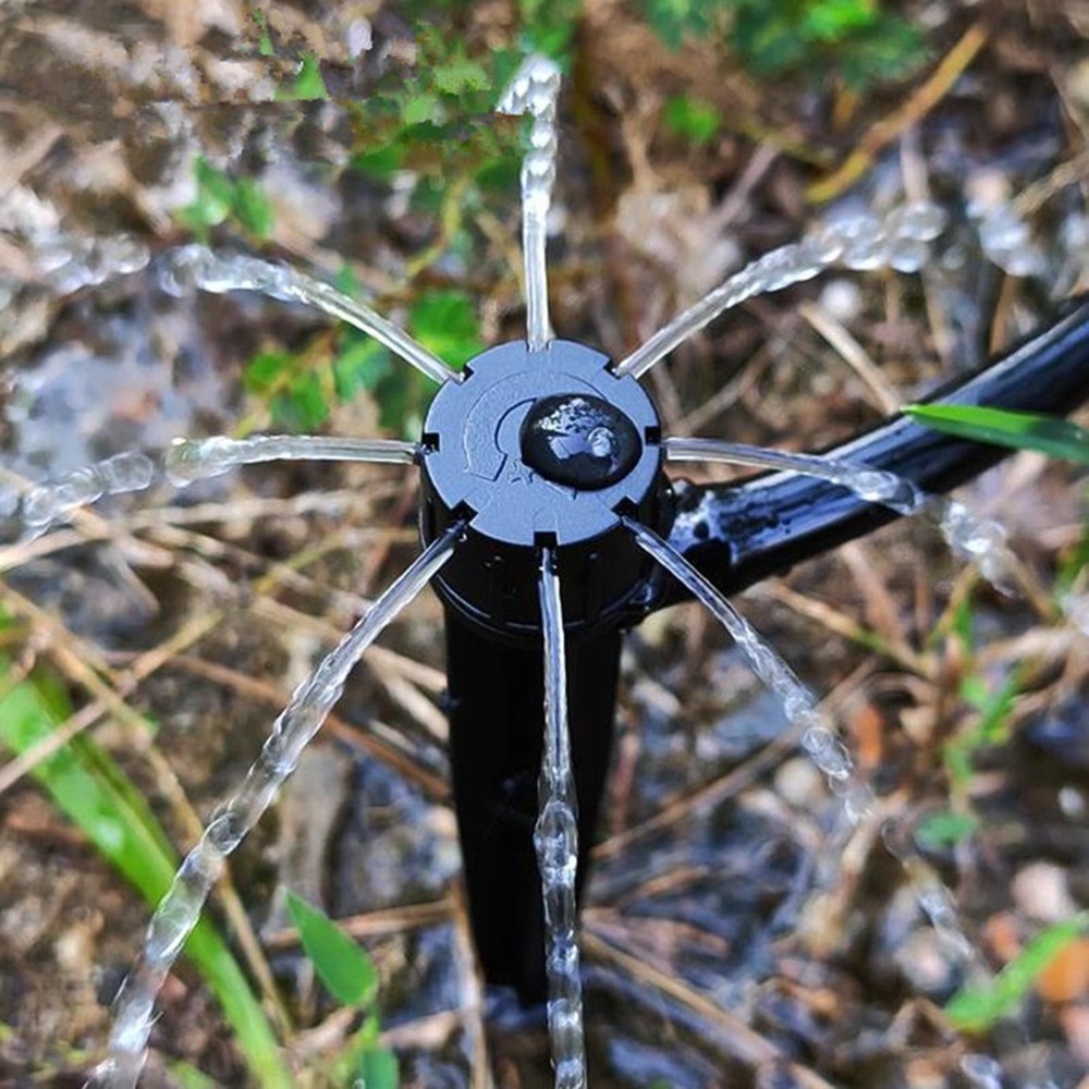 50Pack Adjustable Water Flow Irrigation Dripper Nozzle Stake Emitter Drip