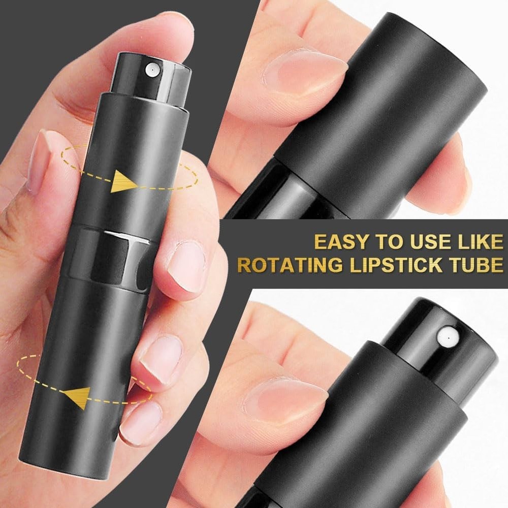 8ML Refillable Perfume Spray Bottles - Travel Atomizer Set with Removable Inner