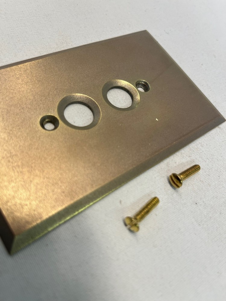 Vintage Solid Brass Push Button Switch Plate Cover Diamond H USA PLEASE READ