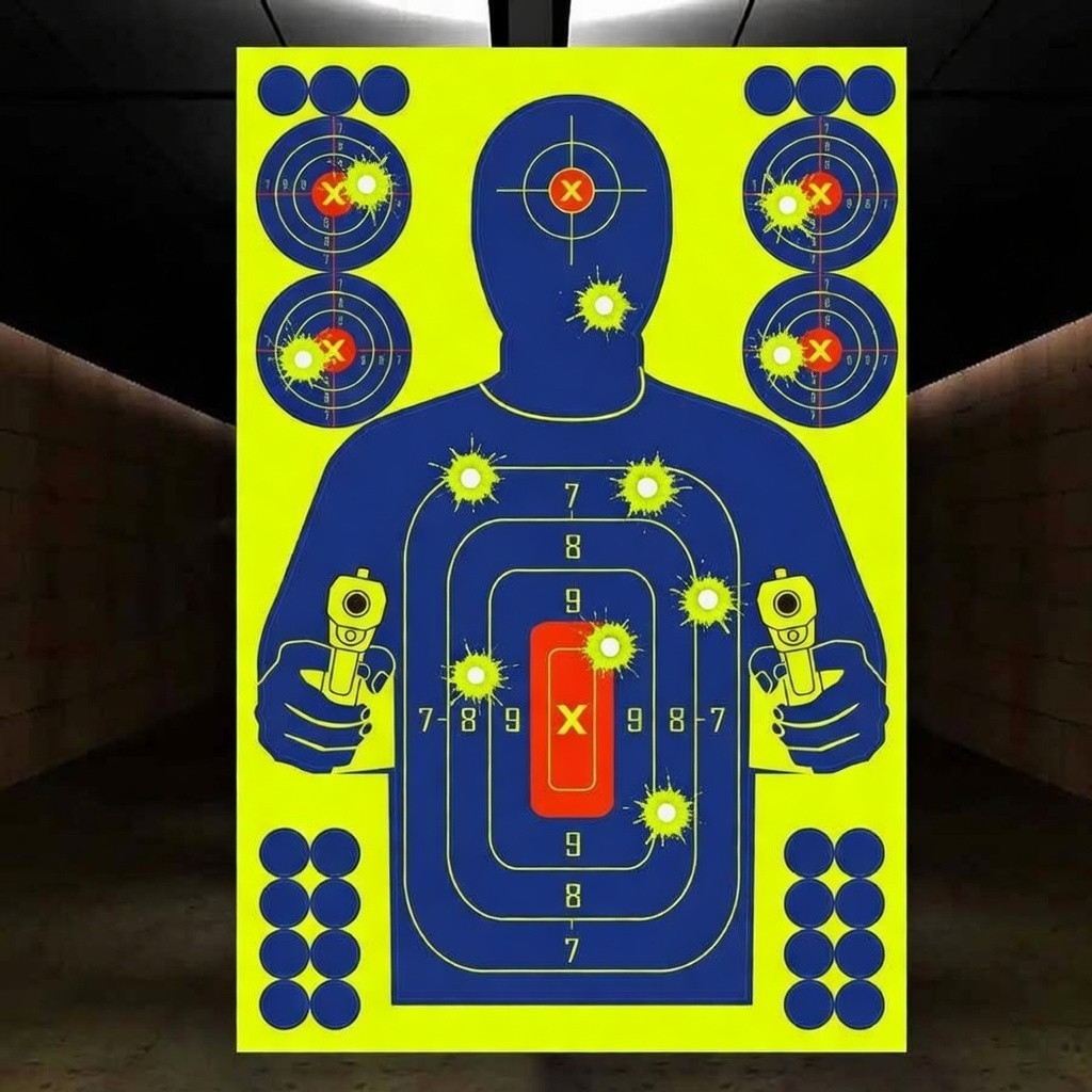 Reactive Splatter Shooting/Range Targets Burst - 12'' x 18'' - 6 Bullseye Areas