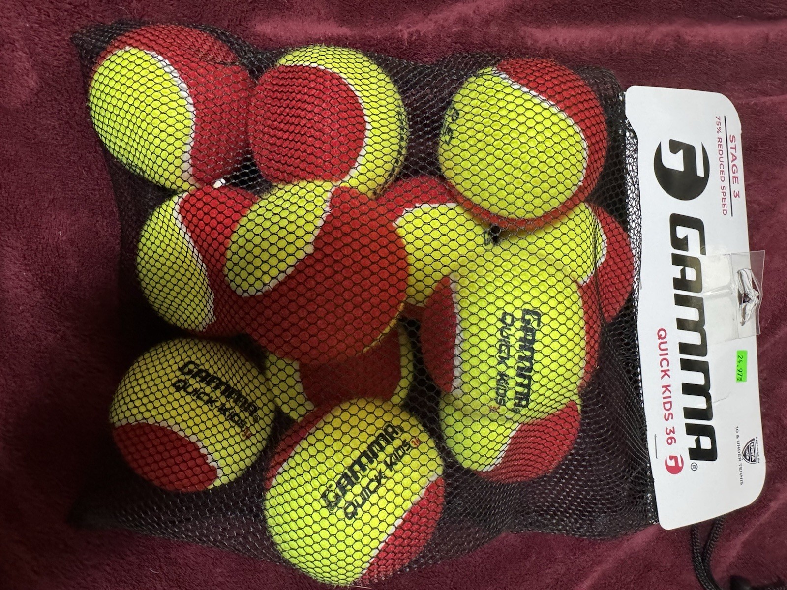 New Gamma Quick Kids 36 Tennis Balls 12 Pack Red Yellow ITF USTA CGQ2D-10