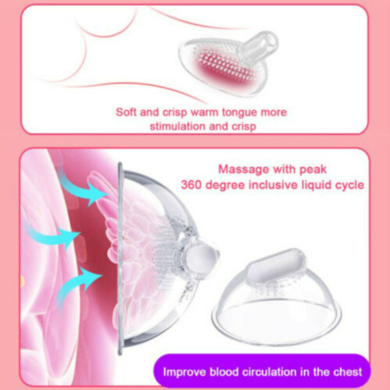 Breast Stimulator Pump Sucking Nipple Clit Vibrator Silicone Sex Toys For Women