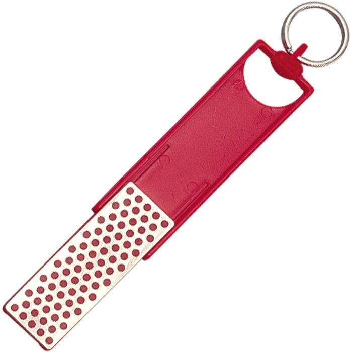 DMT Diamond Mini Sharp Red Fine Grit Snaps Shut/Open Keyring 2.75" x 1" Surface
