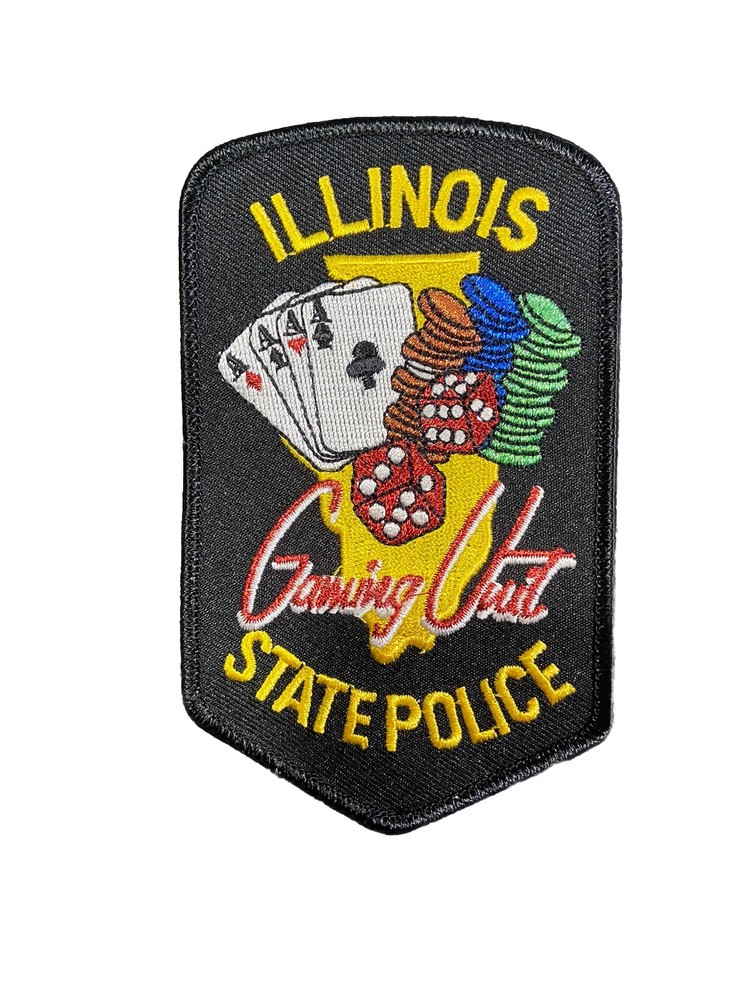 ILLINOIS STATE POLICE SHOULDER PATCH: Gaming Unit with Metallic Thread